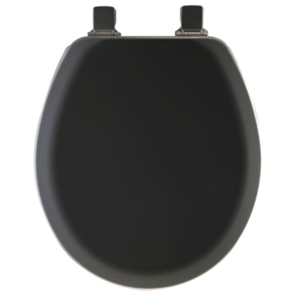Mayfair 41EC-047 Round Molded Wood Toilet Seat w/ Easy-Clean Hinges, Black