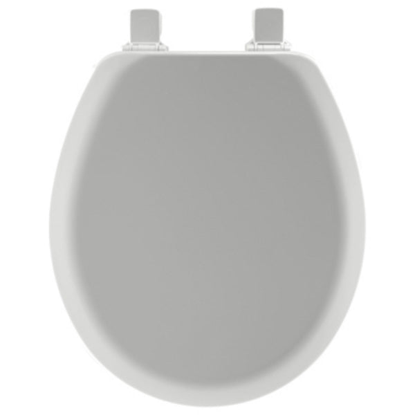 Mayfair 41EC-162 Round Molded Wood Toilet Seat with Easy-Clean Hinges, Silver