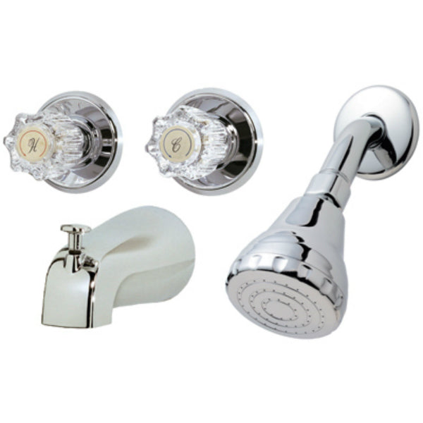 BayPointe™ 623423CA 2-Acrylic Handle Combination Tub/Shower Faucet,Chrome Finish