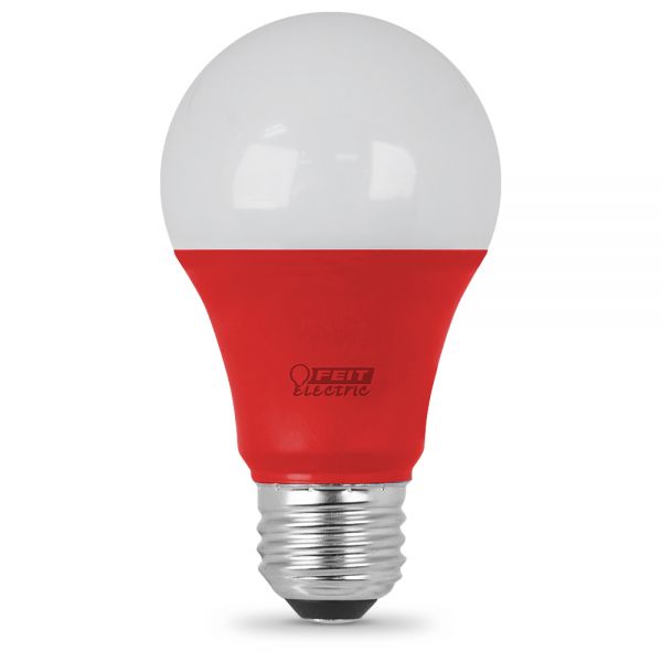 Feit Electric A19/R/10KLED Non-Dimmable Red Light LED Bulb, A19 Shape, 120V, 3W