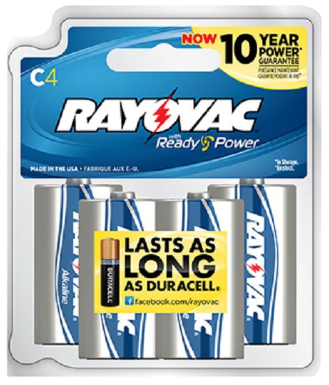 Rayovac® 814-4TJ Ready Power Alkaline C Batteries, 4-Pack