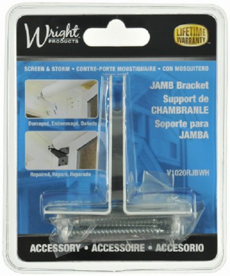 Wright Products V1020RJBWH Replacement Repair Jamb Bracket, White