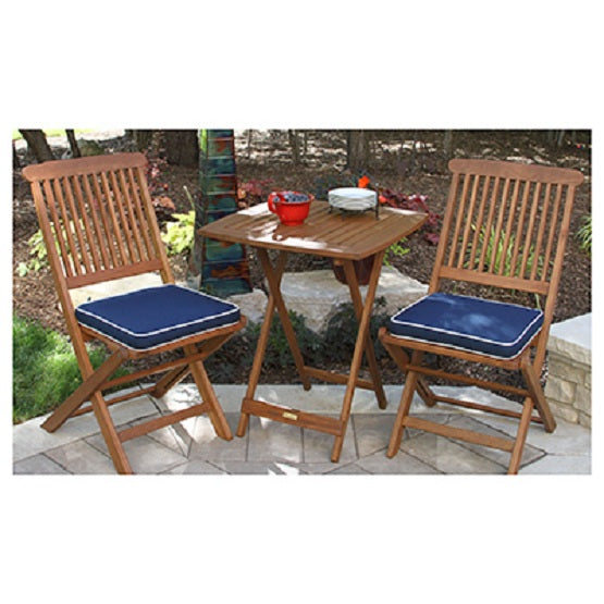 Outdoor Interiors® S60040BL Fully Assembled Square Bistro Set, 3-Piece