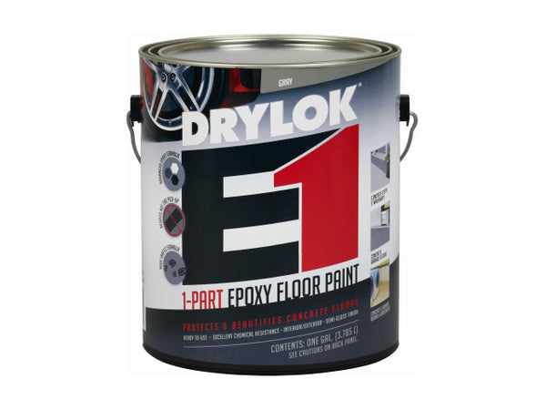 Drylok® 23713 E1 Epoxy Semi-Gloss Floor Paint, 1 Gallon, Gray