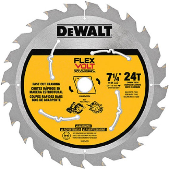 DeWalt® DWAFV3724  FlexVolt Circular Saw Blade, 7-1/4", 24 Tooth