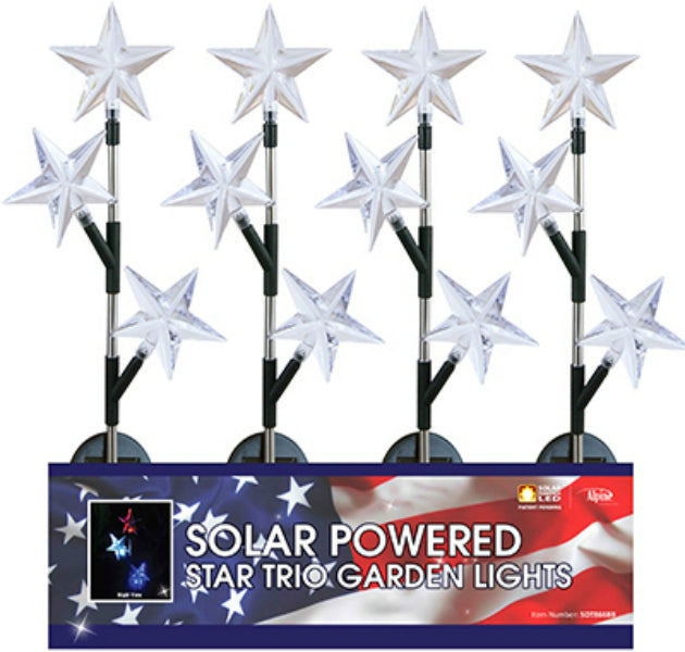 Four Seasons Courtyard SOT866BB-12 Solar Powered Star Trio LED Garden Stake