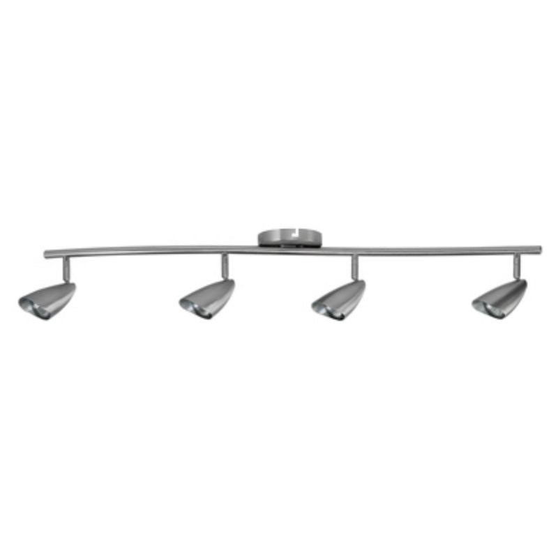 Globe® Electric 59066 Halogen Track Lighting Bar w/ 4 Lights, Brushed Steel, 50W