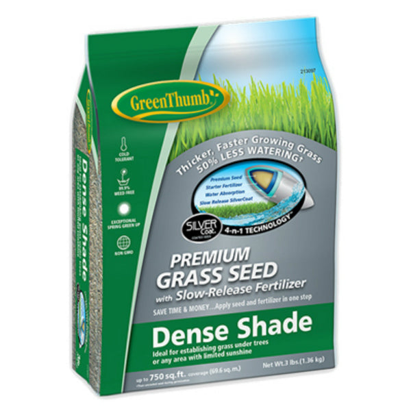 Green Thumb® GREUN180 Northern Zones Premium Dense Shade Grass Seed, 3 Lb