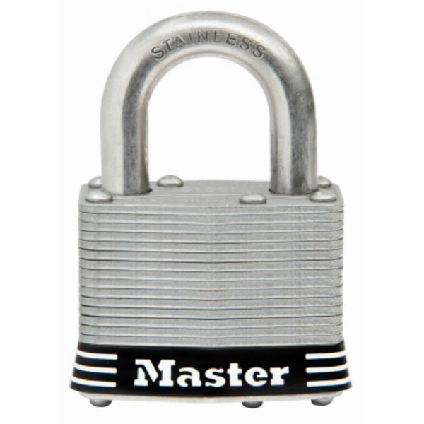 Master Lock® 5SSKADHC Laminated Padlock with 1" Long Stainless Steel Shackle, 2"