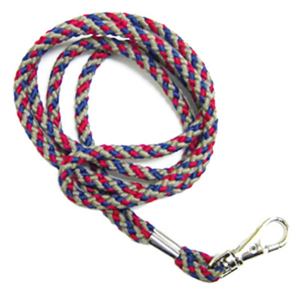 Hy-Ko LAN-114 Solid Black Rope Lanyard w/Metal Clip, Assorted Colors, 18" x 0.5"
