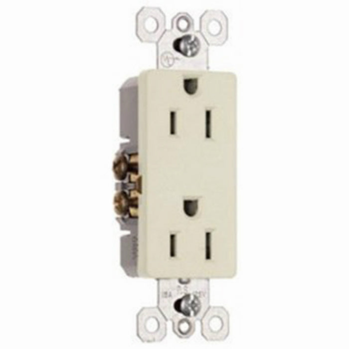 Pass & Seymour 885LACP8 Light Almond Premium Decorator Outlet, 15A, 125V, 10-Pk