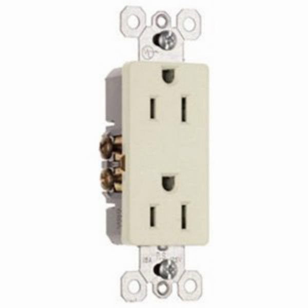 Pass & Seymour 885LACP8 Light Almond Premium Decorator Outlet, 15A, 125V, 10-Pk