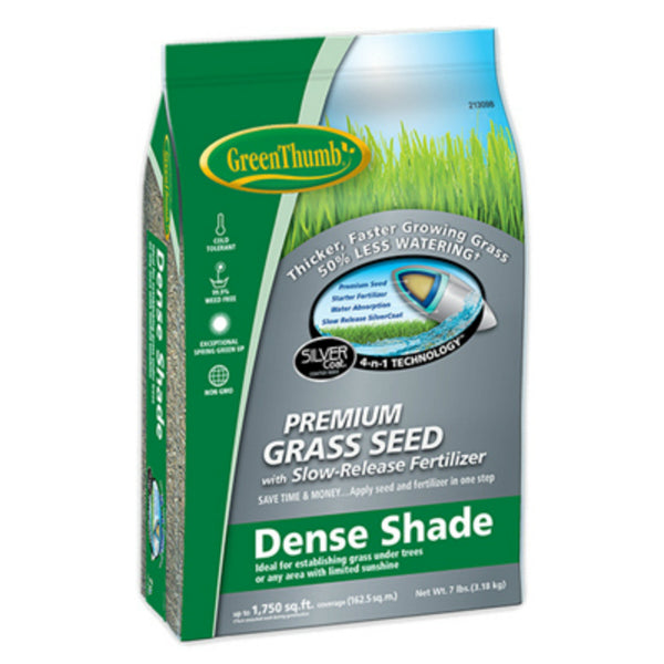 Green Thumb® GREUN185 Premium Grass Seed w/ Slow-Release Fertilizer, 7 Lbs