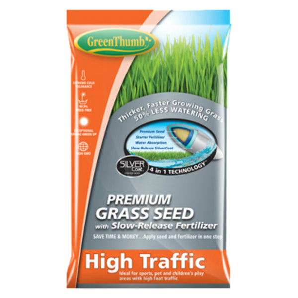 Green Thumb® GREUN190 High Traffic Seed w/ Slow-Release Fertilizer, 7 Lbs