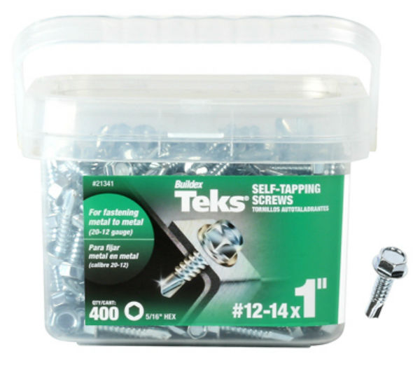 Teks 21341 Metal-To-Metal Self-Tapping Screw, #12-14 x 1", 400-Pk
