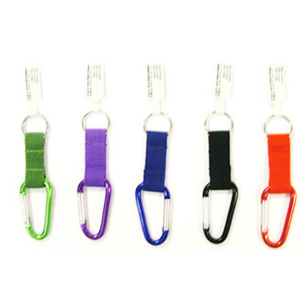 Hy-Ko KBO502 Small Carabineer with Nylon Strap Key Rings, Assorted Colors