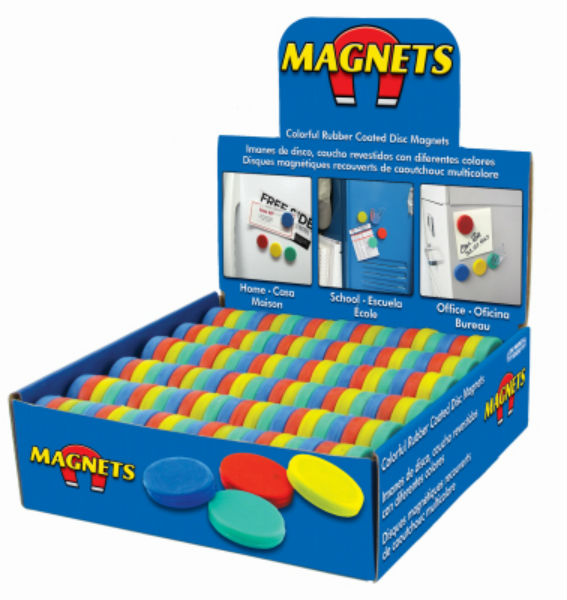 The Magnet Source 07691DSP Colorful Rubber Coated Disc Magnets, 1" Dia x 0.25"