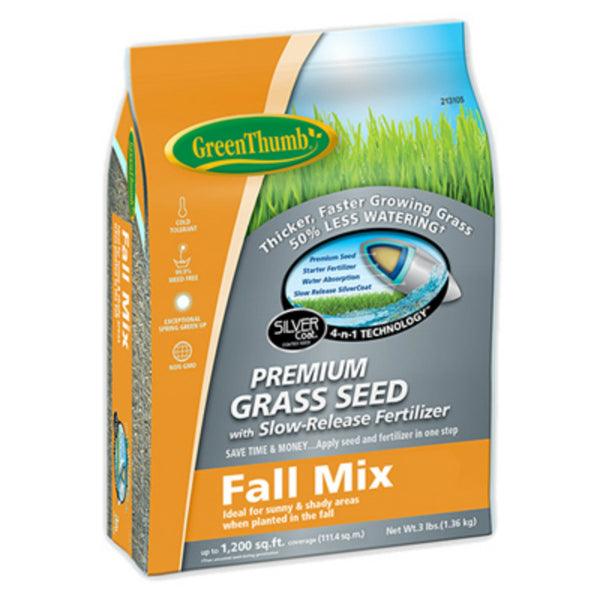 Green Thumb® GREUN220 Premium Fall Turfgrass Seed Mixture, 3 Lbs
