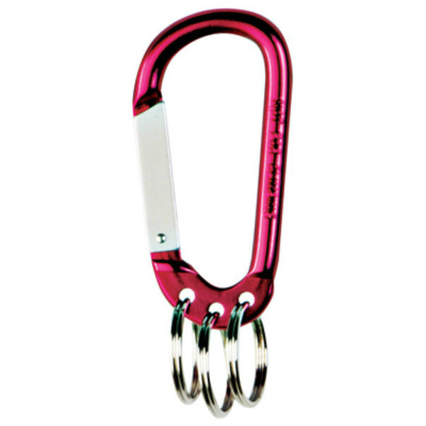 Hy-Ko KHO718 Metallic Carabineer with Three Split Rings, Aluminum Alloy