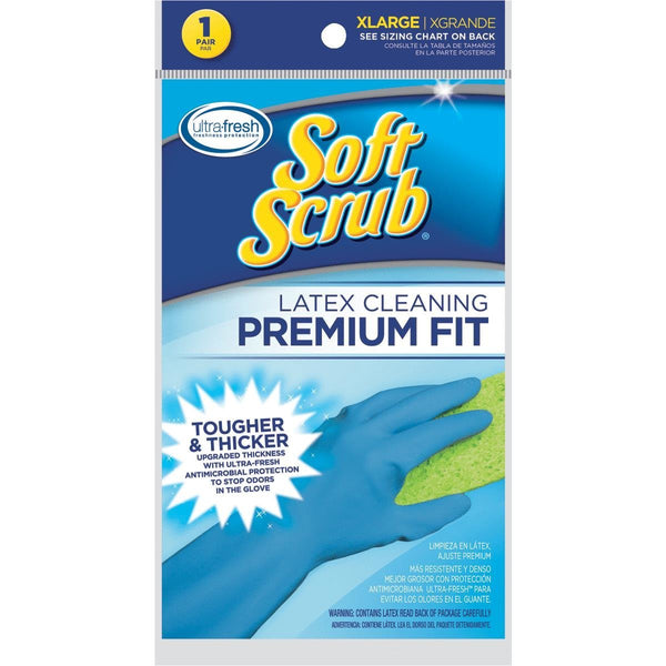 Soft Scrub 12413-26 Premium Fit Latex Reusable Cleaning Glove, X-Large, 1-Pair