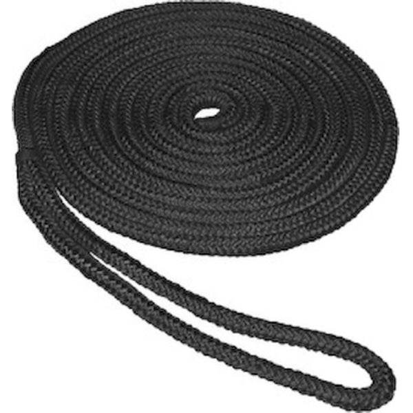 SeaSense® 50013092 Premium Double Braid Dock Line, Black, 3/8" x 15'