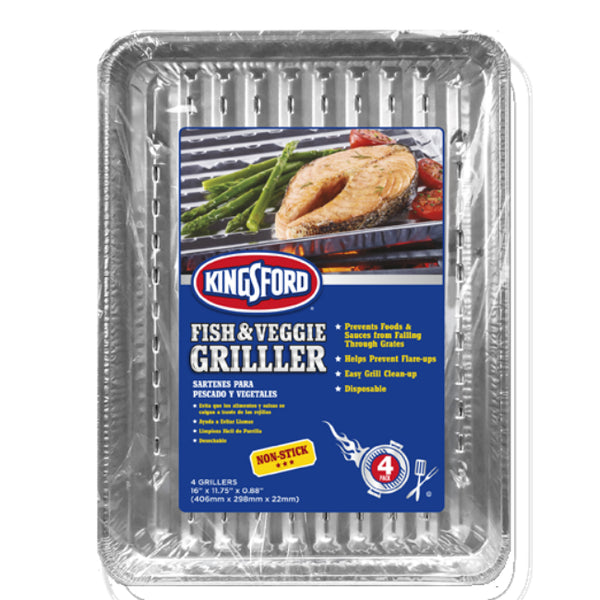 Kingsford® 6119994300 Non-Stick Fish & Veggie Griller Pan, 4 Pack