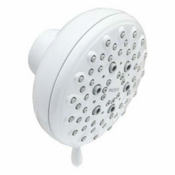 Moen® 23045W Banbury Fixed Mount Shower Head w/ Five-Function Spray, White