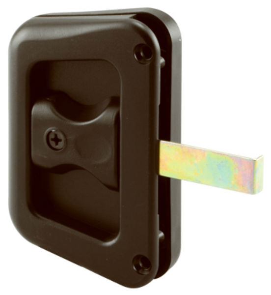 Prime-Line® 122088 Sliding Screen Door Latch & Pull w/ Screws, Plastic, Black, 3"