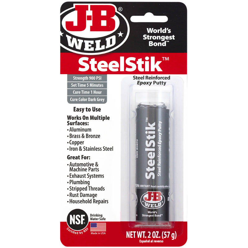 J-B® Weld 8267 SteelStik™ Steel Reinforced Epoxy Putty Stick, 2 Oz