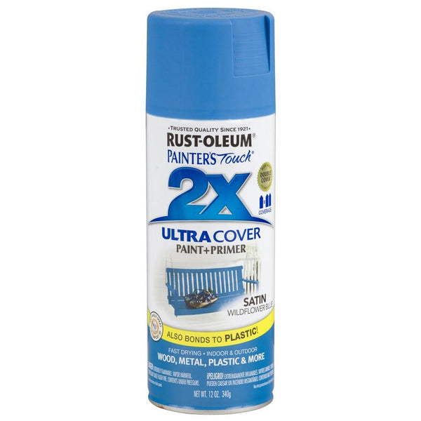 Rust-Oleum® 249062 Painter's Touch® 2X Spray Paint, Satin Wildflower Blue, 12 Oz