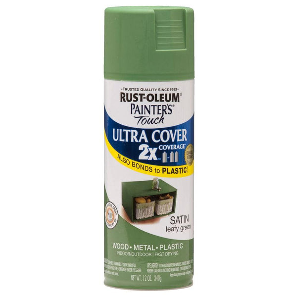 Rust-Oleum® 249072 Painter's Touch® 2X Spray Paint, Satin Leafy Green, 12 Oz