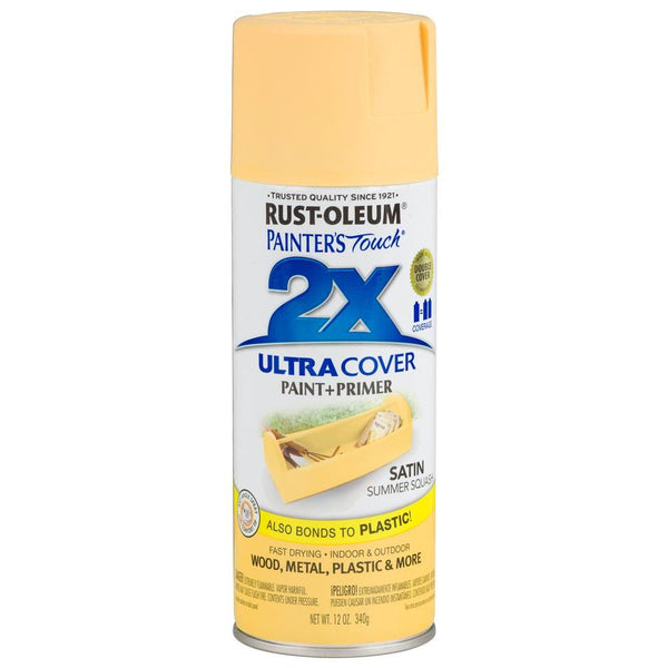 Rust-Oleum® 249064 Painter's Touch® 2X Spray Paint, Satin Summer Squash, 12 Oz