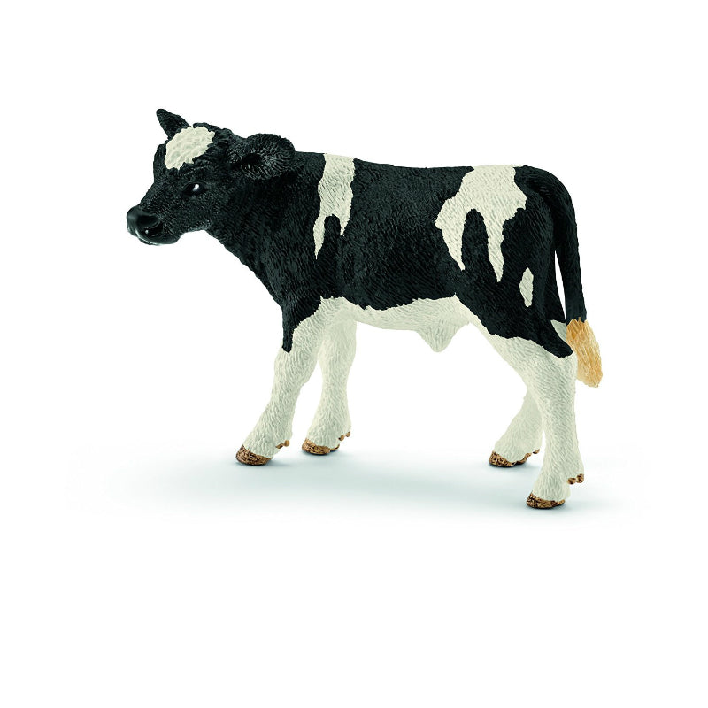 Schleich® 13798 Holstein Calf Toy for Ages 3 & Up, Plastic, Black & White