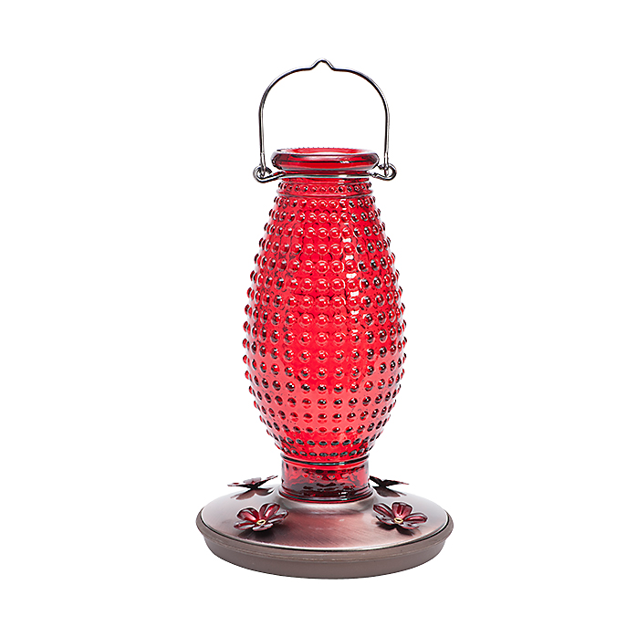 Perky-Pet® 8130-2 Red Hobnail Vintage Hummingbird Feeder, 16 Oz