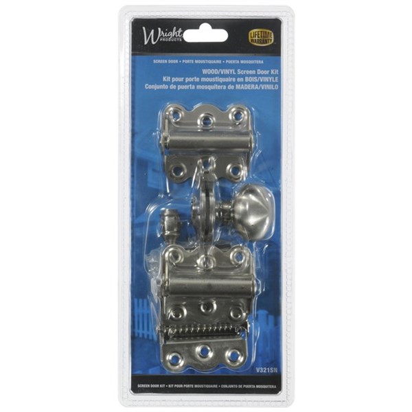 Wright Products™ V321SN Wood/Vinyl Screen Door Kit, Satin Nickel