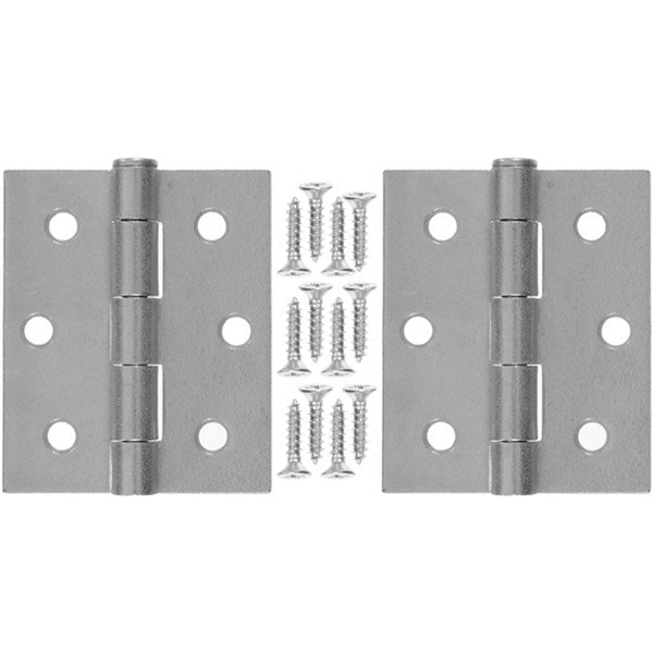 Wright Products™ V35GAL Steel Square Door Hinges, Galvanized, 3", 2-Pack
