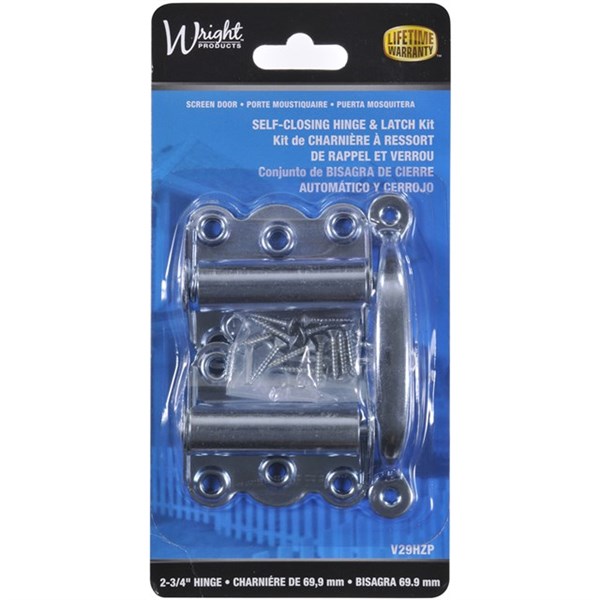Wright Products™ V29HZP Wood Screen Door Hardware Set, Zinc Plated