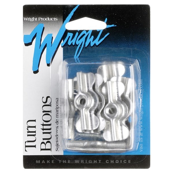 Wright Products™ V20A-8 Full Turn Button, Aluminum, 8-Pack