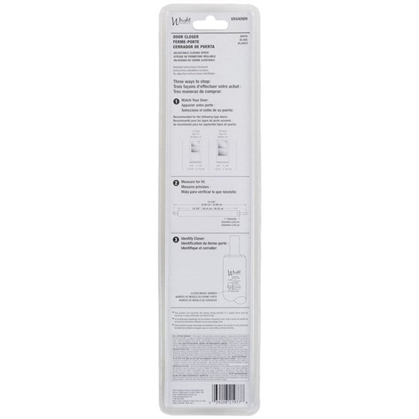 Wright Products™ VH440WH Medium Duty Hydraulic Door Closer, White