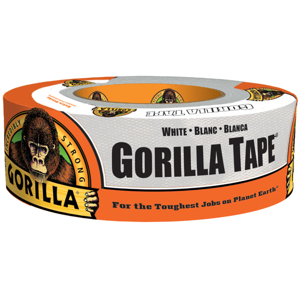 Gorilla® 6010002 Incredibly Strong Extra-Sticky Duct Tape, White, 2" x 10 Yd