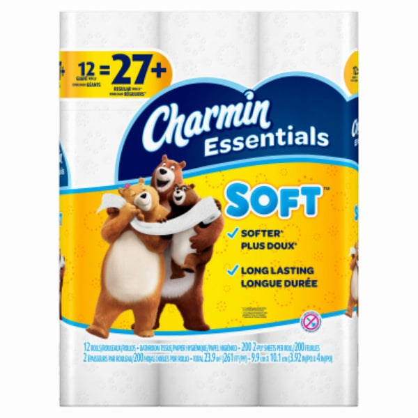 Charmin® 96607 Essentials Soft™ Toilet Paper, 200 Sheet, 12 Giant Rolls