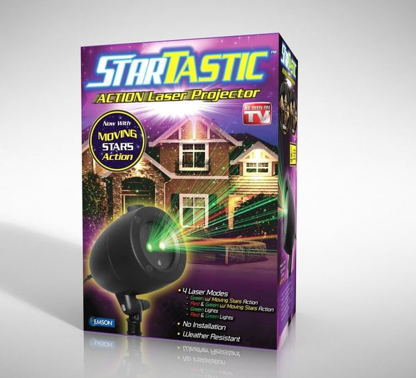 StarTastic™ 1035 Action Laser Projector w/ Moving Stars Action, As Seen On TV