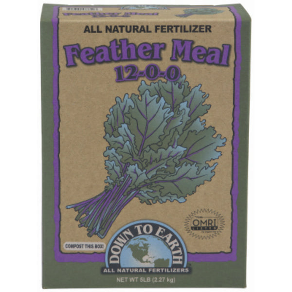 Down To Earth 07810 Feather Meal Natural Fertilizer, 5 Lbs, 12-0-0