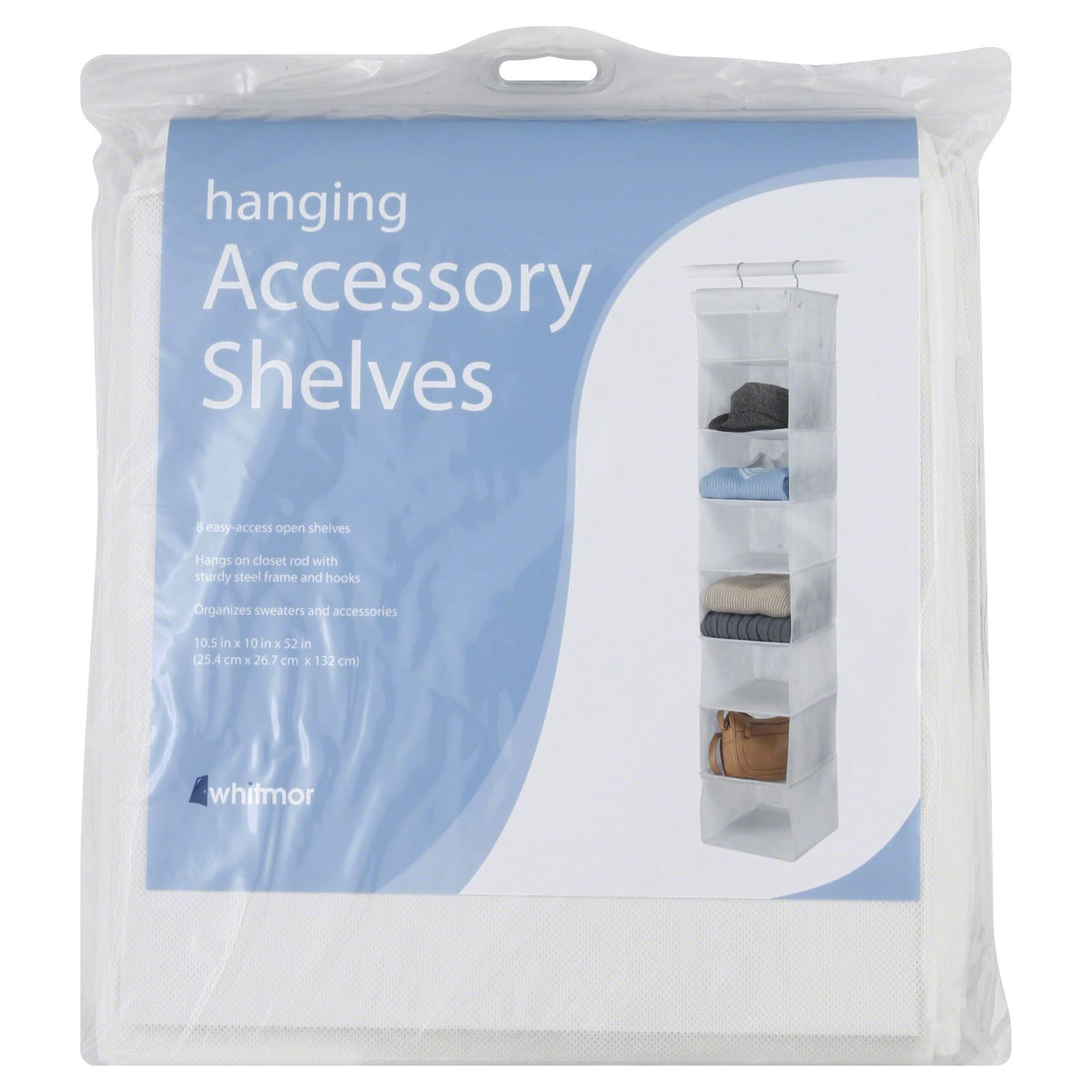 Whitmor 6044-285 8-Section Hanging Accessory Shelf, Clear