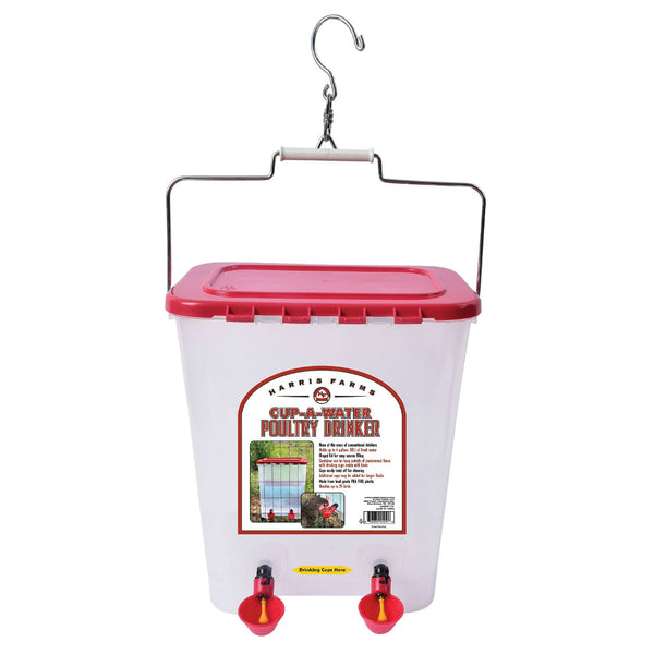Harris Farms 1000310 Cup-A-Water Poultry Drinker, 4-Gallon