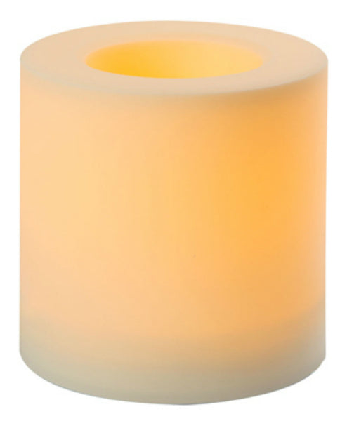 Inglow® CGT12626WH Flameless Outdoor Candle, White, 6" x 6"