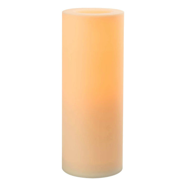 Inglow CGT12635WH Flameless Outdoor Candle, White, 6" x 15"