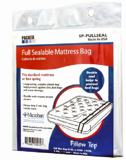 Packer One™ SP-FULLSEAL Full Sealable Microban Mattress Bag, 91" x 54 x 10"