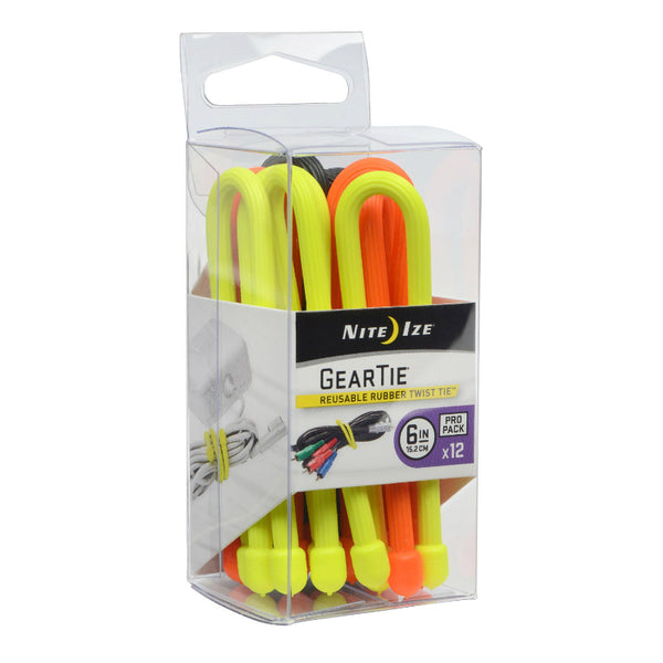 Nite Ize® GTPP6-A1-R8 Gear Tie® Assorted Color ProPack, 6", 12 Pack