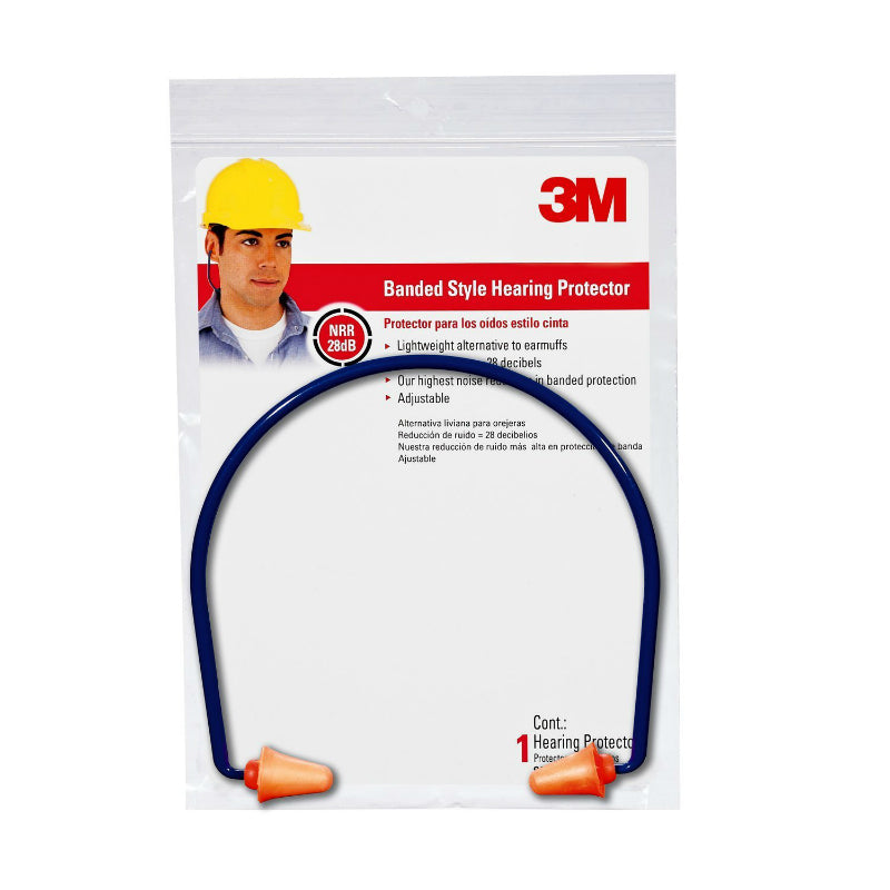 3M 90537-6DC Hearing Protector Banded Ear Plugs, PVC